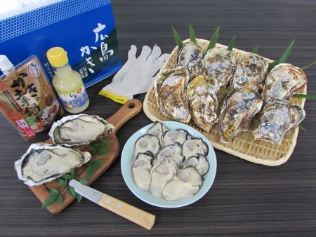 生食用　かき祭りセット(殻付きかき8個・むき身400g・土手鍋用みそ・レモン果汁・牡蠣ふりだし)牡蠣ふりだし付